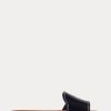 Pantuflas Ralph Lauren de piel vachetta para mujer, color negro Pantuflas Ralph Lauren de piel vachetta para mujer, color negro