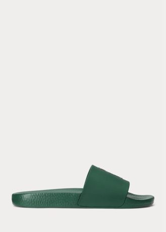 Pantuflas Ralph Lauren Polo Bear verdes para hombre