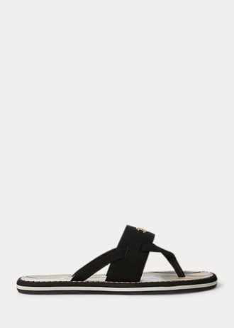 Pantuflas Ralph Lauren Rosalind negras para mujer