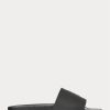 Pantuflas Ralph Lauren Signature Pony para hombre, color negro y blanco