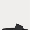 Pantuflas Ralph Lauren Signature Pony para hombre, color negro y dorado