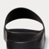 Pantuflas Ralph Lauren Signature Pony para hombre, color negro y dorado
