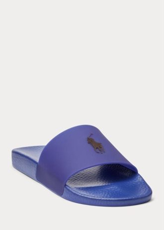 Pantuflas termocromáticas Ralph Lauren Signature Pony para hombre, color morado y rosa