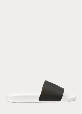 Pantuflas termocromáticas Ralph Lauren Signature Pony para hombre, color negro y amarillo