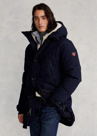 Parkas de plumón impermeables Ralph Lauren para hombre en azul marino