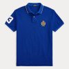 Polo Ralph Lauren Classic Fit con escudo de malla azul para hombre Polo Ralph Lauren Classic Fit con escudo de malla azul para hombre