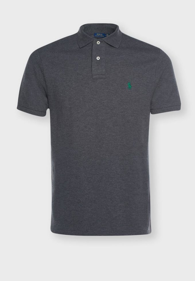Polos básicos de malla Ralph Lauren grises para hombre Polos básicos de malla Ralph Lauren grises para hombre