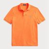 Polos de malla entallados personalizados Ralph Lauren para hombre en color naranja Polos de malla entallados personalizados Ralph Lauren para hombre en color naranja