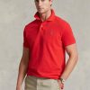 Polos de malla entallados personalizados Ralph Lauren para hombre en color rojo Polos de malla entallados personalizados Ralph Lauren para hombre en color rojo