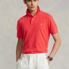 Polos de malla entallados personalizados Ralph Lauren para hombre en color rojo Polos de malla entallados personalizados Ralph Lauren para hombre en color rojo