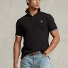Polos de malla Ralph Lauren de corte clásico para hombre, color negro Polos de malla Ralph Lauren de corte clásico para hombre, color negro