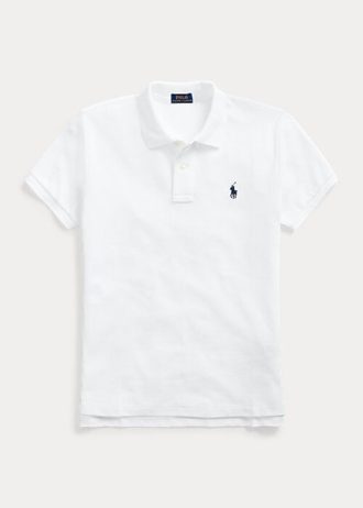 Polos de malla Ralph Lauren de corte clásico para mujer, color blanco