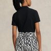 Polos de malla Ralph Lauren de corte clásico para mujer, color negro Polos de malla Ralph Lauren de corte clásico para mujer, color negro