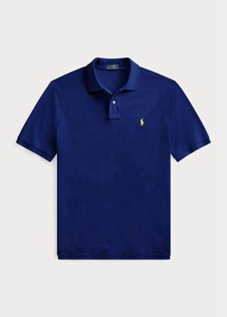 Polos de malla Ralph Lauren de corte entallado para hombre, color azul marino