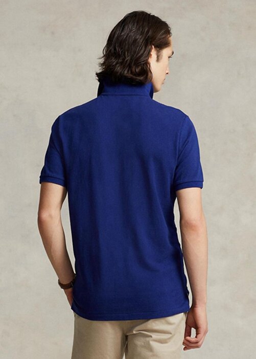 Polos de malla Ralph Lauren de corte entallado para hombre, color azul marino Polos de malla Ralph Lauren de corte entallado para hombre, color azul marino