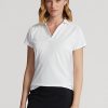 Polos de piqué blancos de Ralph Lauren para mujer con corte entallado Polos de piqué blancos de Ralph Lauren para mujer con corte entallado