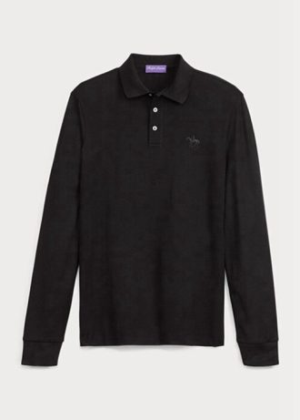 Polos de piqué negros de Ralph Lauren personalizados y ajustados para hombre
