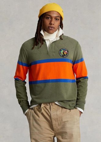 Polos de rugby a rayas de corte clásico Ralph Lauren para hombre en color oliva Polos de rugby a rayas de corte clásico Ralph Lauren para hombre en color oliva