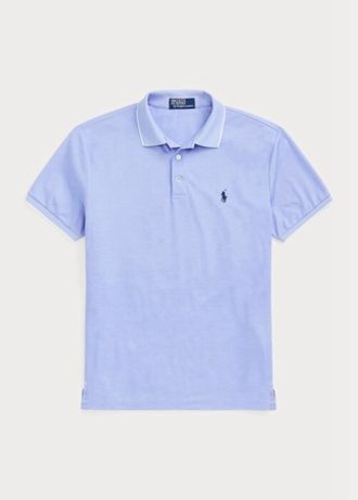 Polos Ralph Lauren de corte entallado con diseño de ojo de pájaro en azul para hombre Polos Ralph Lauren de corte entallado con diseño de ojo de pájaro en azul para hombre