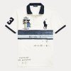 Polos Ralph Lauren de malla Big Pony de corte entallado para hombre, color blanco Polos Ralph Lauren de malla Big Pony de corte entallado para hombre, color blanco
