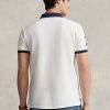 Polos Ralph Lauren de malla Big Pony de corte entallado para hombre, color blanco Polos Ralph Lauren de malla Big Pony de corte entallado para hombre, color blanco