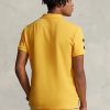 Polos Ralph Lauren de malla con escudo y corte clásico amarillo para hombre Polos Ralph Lauren de malla con escudo y corte clásico amarillo para hombre