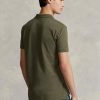 Polos Ralph Lauren de malla entallados y personalizados en color oliva para hombre Polos Ralph Lauren de malla entallados y personalizados en color oliva para hombre