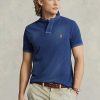 Polos Ralph Lauren de malla remendada de corte clásico para hombre en azul marino Polos Ralph Lauren de malla remendada de corte clásico para hombre en azul marino