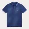 Polos Ralph Lauren de malla remendada de corte clásico para hombre en azul marino Polos Ralph Lauren de malla remendada de corte clásico para hombre en azul marino