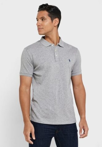 Polos Ralph Lauren Essential grises para hombre