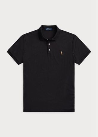 Polos Ralph Lauren negros de algodón suave y ajustados para hombre