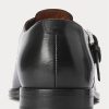 Sandalias de pescador Ralph Lauren de piel de becerro bruñida para hombre, color negro