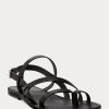 Sandalias negras de piel de becerro Carlion de Ralph Lauren para hombre