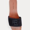 Sandalias Ralph Lauren Andela de ante de becerro negras para mujer Sandalias Ralph Lauren Andela de ante de becerro negras para mujer