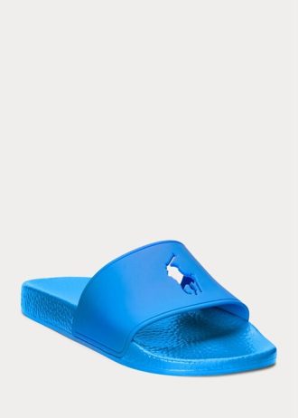 Sandalias Ralph Lauren Big Pony turquesas para mujer