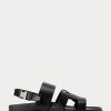 Sandalias Ralph Lauren Biorn de piel de becerro negras para hombre