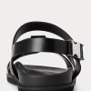 Sandalias Ralph Lauren Biorn de piel de becerro negras para hombre