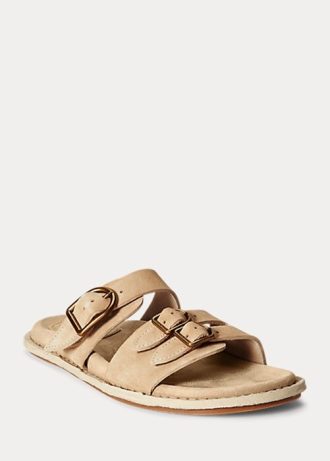 Sandalias Ralph Lauren Ezra de ante de becerro para mujer en color gris Sandalias Ralph Lauren Ezra de ante de becerro para mujer en color gris