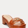 Sandalias Ralph Lauren Roxanne de piel napa marrón para mujer Sandalias Ralph Lauren Roxanne de piel napa marrón para mujer