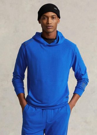 Sudadera con capucha azul Ralph Lauren French Terry para hombre
