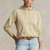 Sudadera con capucha de algodón Ralph Lauren para mujer en color caqui