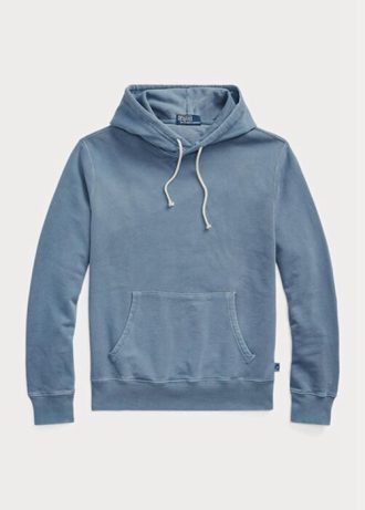Sudadera con capucha de polar de algodón orgánico Ralph Lauren para hombre en azul