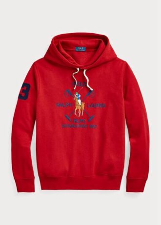 Sudadera con capucha de polar Ralph Lauren Big Polo Crest para hombre, color rojo