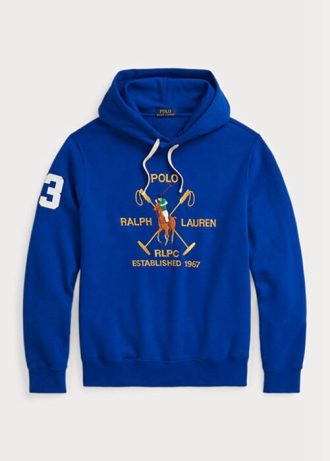 Sudadera con capucha de polar Ralph Lauren Big Polo Crest para hombre en azul