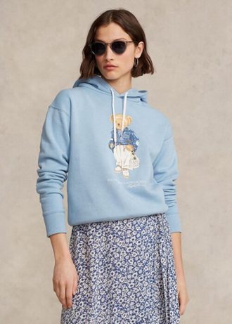 Sudadera con capucha de polar Ralph Lauren Polo Bear para mujer en azul