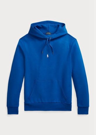 Sudadera con capucha de punto doble Ralph Lauren azul para hombre