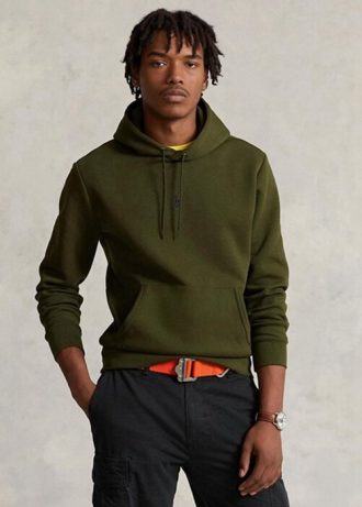 Sudadera con capucha de punto doble Ralph Lauren para hombre en color oliva