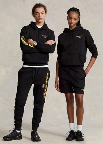 Sudadera con capucha deportiva Ralph Lauren Polo Fleece para hombre, color negro