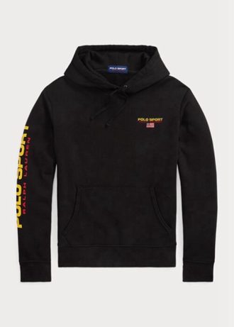 Sudadera con capucha deportiva Ralph Lauren Polo Fleece para hombre, color negro
