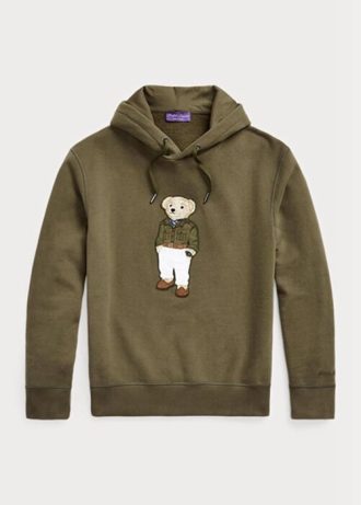 Sudadera con capucha polar Ralph Lauren Polo Bear para hombre en color oliva